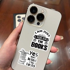 54PCS Black & White Book Stickers – INS Style Simple Painted Art with Text Graff