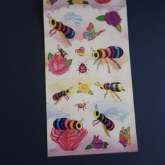 Vintage Lisa Frank Sticker Sheet- Bees S327 Complete