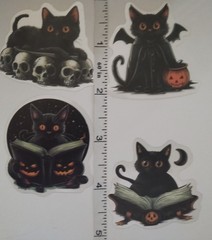 50pc. CUTE TRANSPARENT BLACK CAT WATERPROOF VINYL STICKERS/DECALS