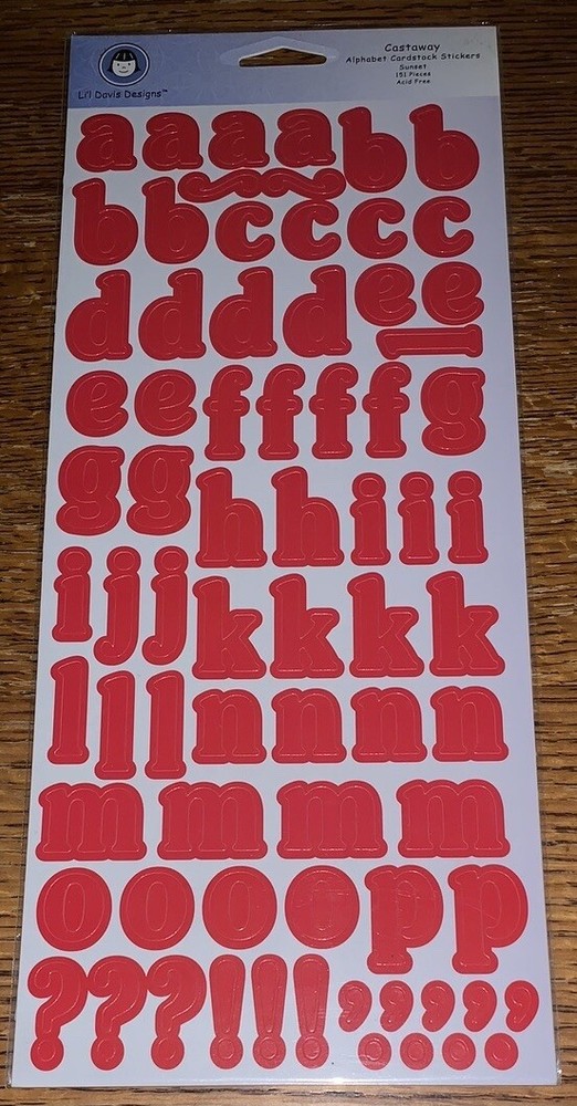 Lil Davis Designs ~Castaway Sunset Cardstock Alphabet Letters Scrapbook Stickers