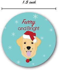 Christmas Dogs Stickers / 500 Adorable Puppy Happy Holidays Labels / 1.5″ Pet…
