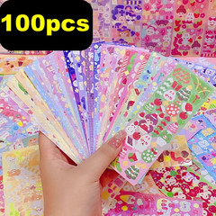 100pcs Kawaii Stickers Cute Aesthetic Diary Scrapbook Decoration Set – NEW