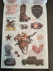 30 Pgs Of Washi Stickers & 20 Sheets Of Ephemera Papers New Style Wild Wild West