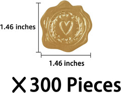 300 Gold Foil Heart Stickers for Envelopes, Invitations, and Greeting Cards