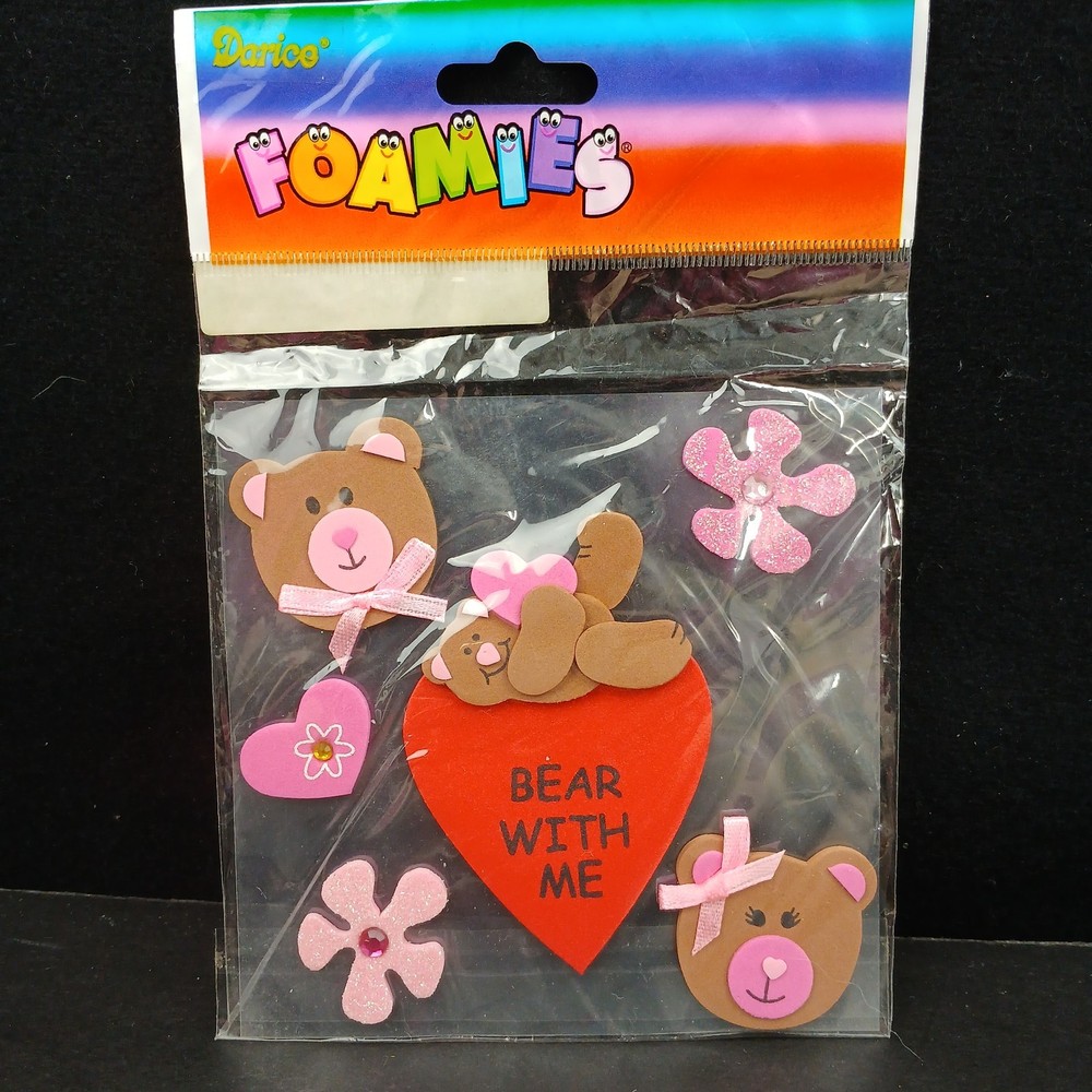 Foamies Bear with Me Valentine’s Day Stickers by Darico Cute Love Dimensional