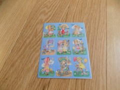vintage sticker sheet Betsey Clark Joan Walsh bluebird kitten little girls