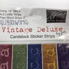 Set of 30 alphabet strips 12″ Vintage type SCRAPBOOK Premium Cardstock STICKERS