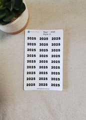 Year Stickers for Calendars, Planners, Journals Style D