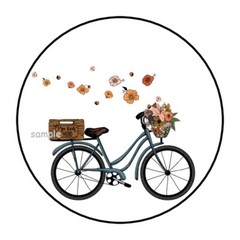 30 CLASSIC VINTAGE BIKE ENVELOPE SEALS LABELS STICKERS 1.5″ ROUND FLOWERS FLORAL