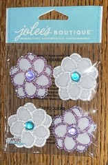 RARE Jolees Christmas Felt Flowers Glittered W/ Gems Wedding Scrapbook Stickers