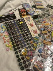 NEW LOT SCRAPBOOKING STICKERS , DIE CUTS , RUB ONS & TATTOOS. Roughly 40-50pcs
