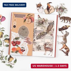 Nature Themed Transparent Pre-Cut Stickers for Scrapbooking, Pack of 240, Flora