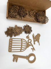 Mixed Lot of Laser Cut CHIPBOARD, Various Themes, Wood & Chipboard, USED