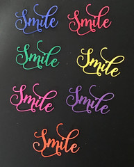 «Smile» word die cut embellishments Choose Color 6 pcs 1-1/2″ x 2-1/4″
