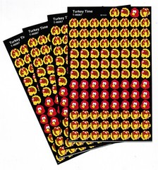 4 sheets MINI Thanksgiving TURKEY Scrapbook Stickers! 400 Stickers!