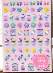 GAIA Pastel Pop Chocotto Sticker Kawaii Sweets Cake Candy Ribbon MADE IN JAPAN