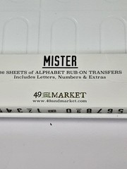 NEW 49 And Market Mister 36 Sheets Alphabet Rub Ons Black Letters Numbers Extras