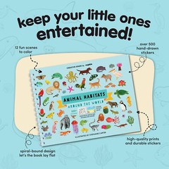 Animal Sticker Book Activity for Kids, Toddler Airplane Travel Essentials, 50…