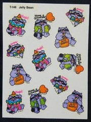 Vintage TREND Stinky Stickers full sheet scratch sniff T-146 JELLY BEAN raccoon
