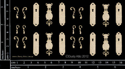 Dusty Attic Chipboard 3×4 – Door Handle Plates, DA0681