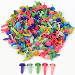 500 PCS Colorful Brass Plated Round Metal Brads Paper Fasteners 8mm DIY