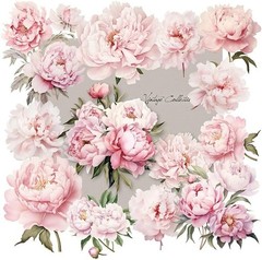 13pcs Pink Floral Paper Card Cutout Cardstock Vintage Junk Journal Ephemera