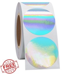 HYBSK Holographic Dots 1.5 inch Round Stickers