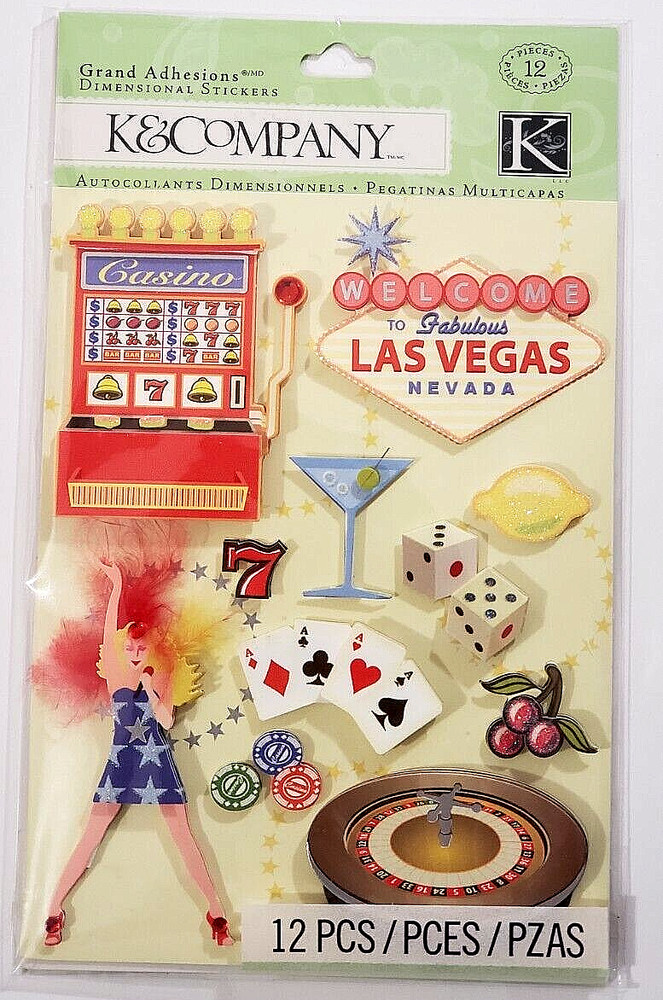 K&COMPANY Grand Adhesions Stickers – HAPPY TRAILS LAS VEGAS – 12 pcs