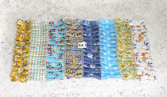 LOT of 8 SEWN Floral Fabric Ruffles For Junk Journals Scrapbook Pockets Tucks