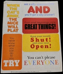 Massive Lot Of Vintage Stickers 18 Sheets -Hallmark AGC Gibson- Letters Sayings