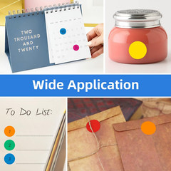 1600 PCS Colored Dot Stickers, 10 Color Circle Price Stickers, 3/4 Inch round C