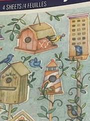 Vintage Ambassador Beautiful Birds Birdhouses Stickers 4 Sheets NIP NOS