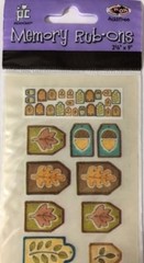 NATURE TAGS Memory Rub-Ons(2-5/8” x 9”)Provo*Leaves*Chestnuts*Earth tone Colors