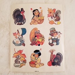 You Choose – Vintage 80s 90s Thanksgiving Autumn Sticker Sheets, Hallmark, AGC