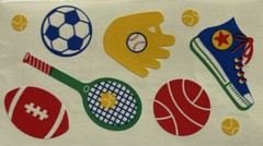 SPORTS ITEM Stickers(9pc)Frances Meyer•Game•Tennis•Football •Soccer •Track•Balls