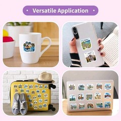 50 Pcs Retro European World Travel Cities Vinyl Waterproof Journal Refrigerator