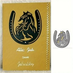 Horse with horseshoe metal cutting die cut scrapbook