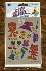 Vintage 1982 CITY SLICKERS Foil Stickers Dress a Cat 2 Sheets CTP Open Package