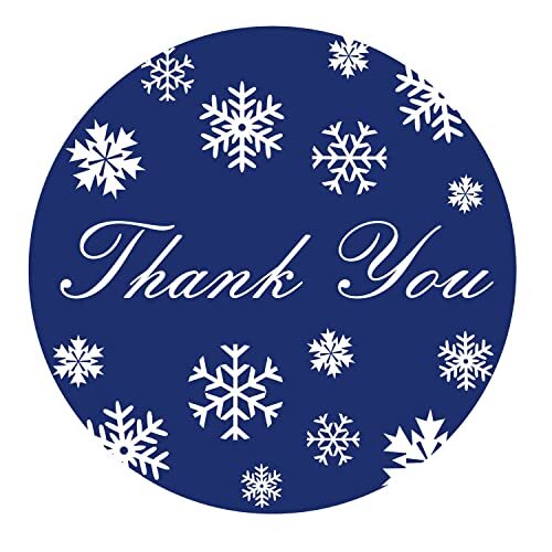 Snowflake Merry Christmas Sticker,1.5 inch 120pcs Blue and White Snowflake