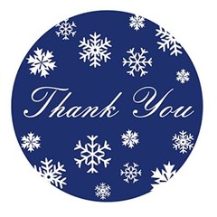 Snowflake Merry Christmas Sticker,1.5 inch 120pcs Blue and White Snowflake