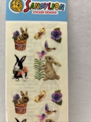 Sandylion Mylar Stickers SPRINGTIME BUNNIES Sealed Pkg (1) Sheet