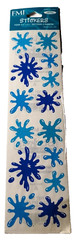 FMI Frances Meyer Stickers 4 2 1/2″×4 1/2″ 2 sheets Splat Water Blue Splash VTG