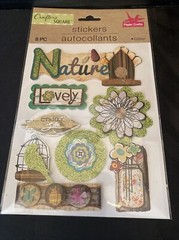 Crafter’s Square Nature Glitter 3-D Pop Up Stickers 16 Pcs Set Of 2