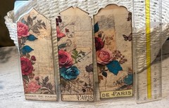 3 Paris Themed Vintage Floral Bookmarks 6×2″ For Book Lovers & Asst Sticker