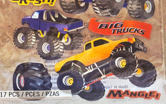 Sticko BIG TRUCKS MONSTER TRUCKS Binder Sheet Scrapbook Stickers Prismatic NEW
