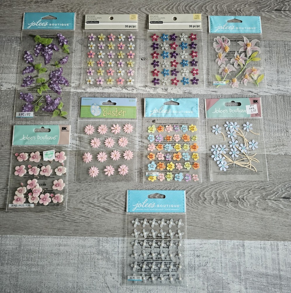 Sticker Lot – Flowers Scrapbooking 3D Stickers – Floral Spring RARE HTF #101