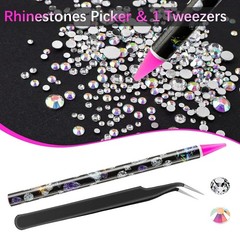 Versatile 2784PCS Rhinestones with Tweezers & Glue – Ideal for Nail & Makeup Art