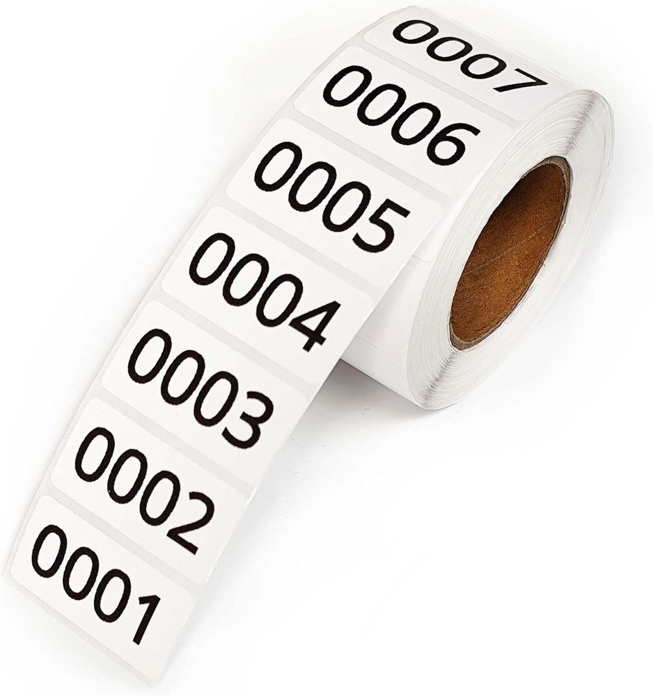 Consecutive Numbered Stickers, 1.6 X 0.8 Inch Inventory Labels, Number Stickers
