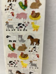 Vintage Sandylion Stickers Farm Animals Cow Chicken Bunny Sealed