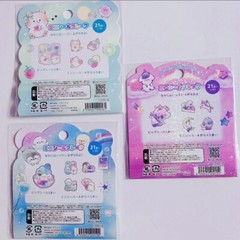 Crux Kawaii Sticker Flakes SET OF 3, Stationery Mini Decals Cats Birds Unicorn